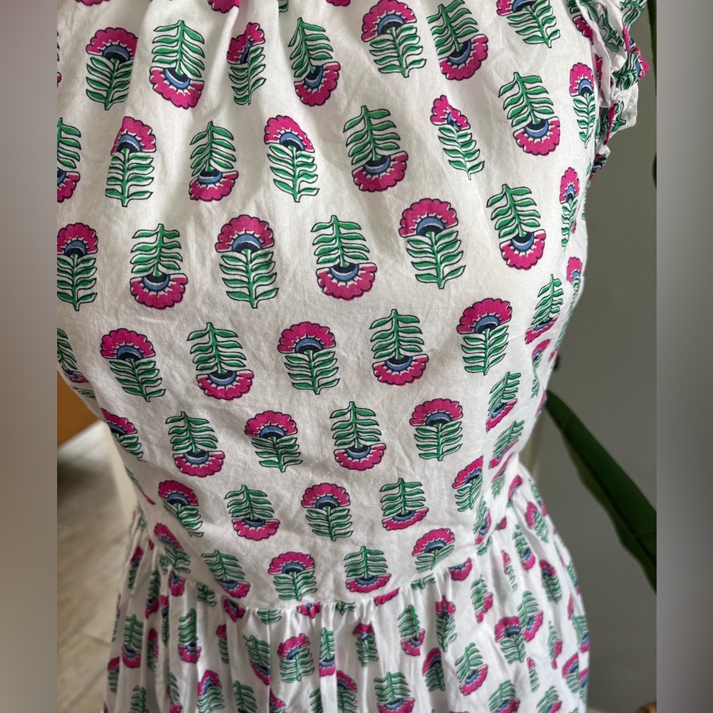J. Crew Factory Floral Sleeveless Ruffle Trim Dress - Picture 5 of 11